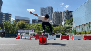 image of an Ollie in skateboarding