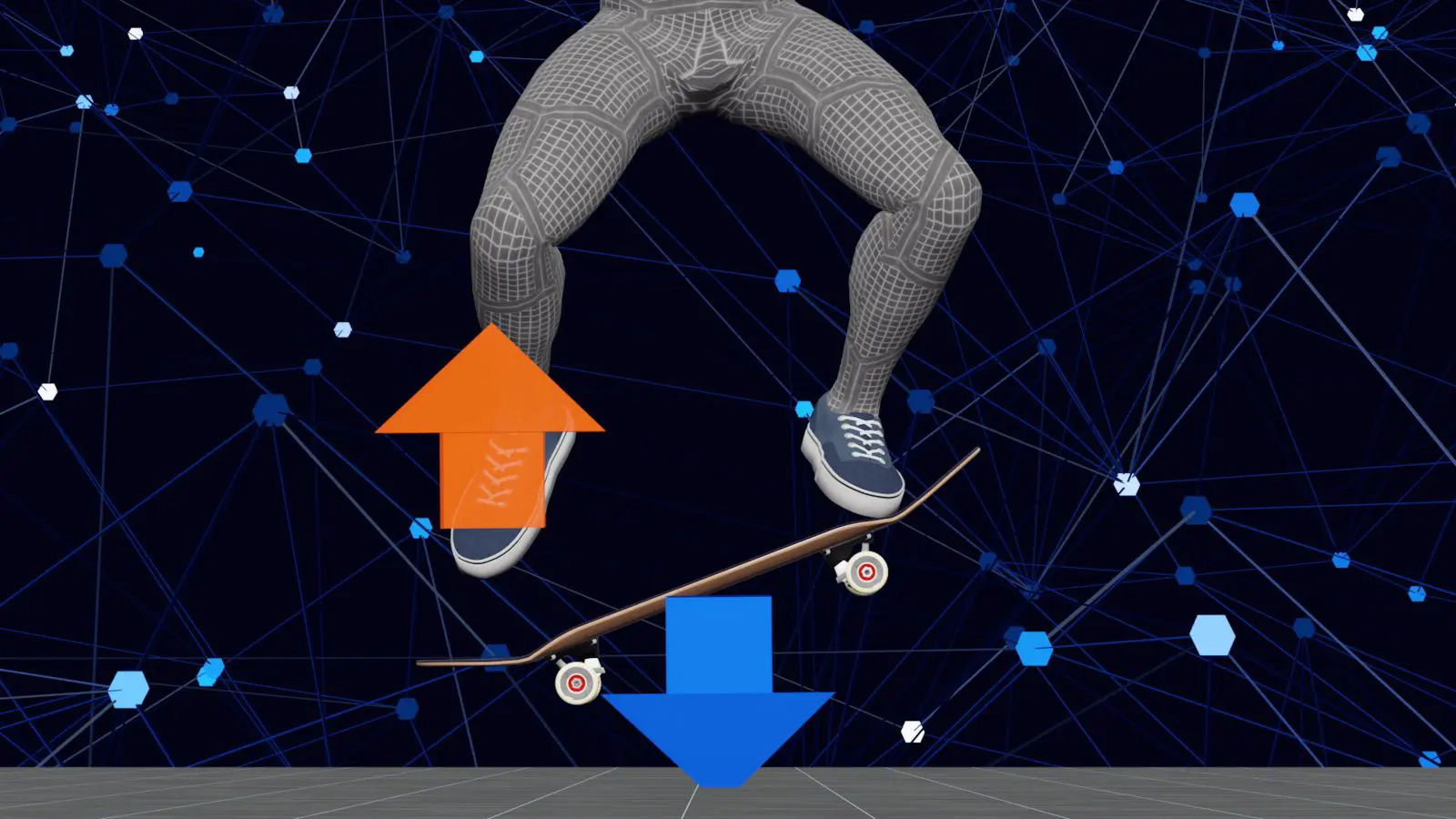 後ろの膝を曲げてもテールは上昇しない